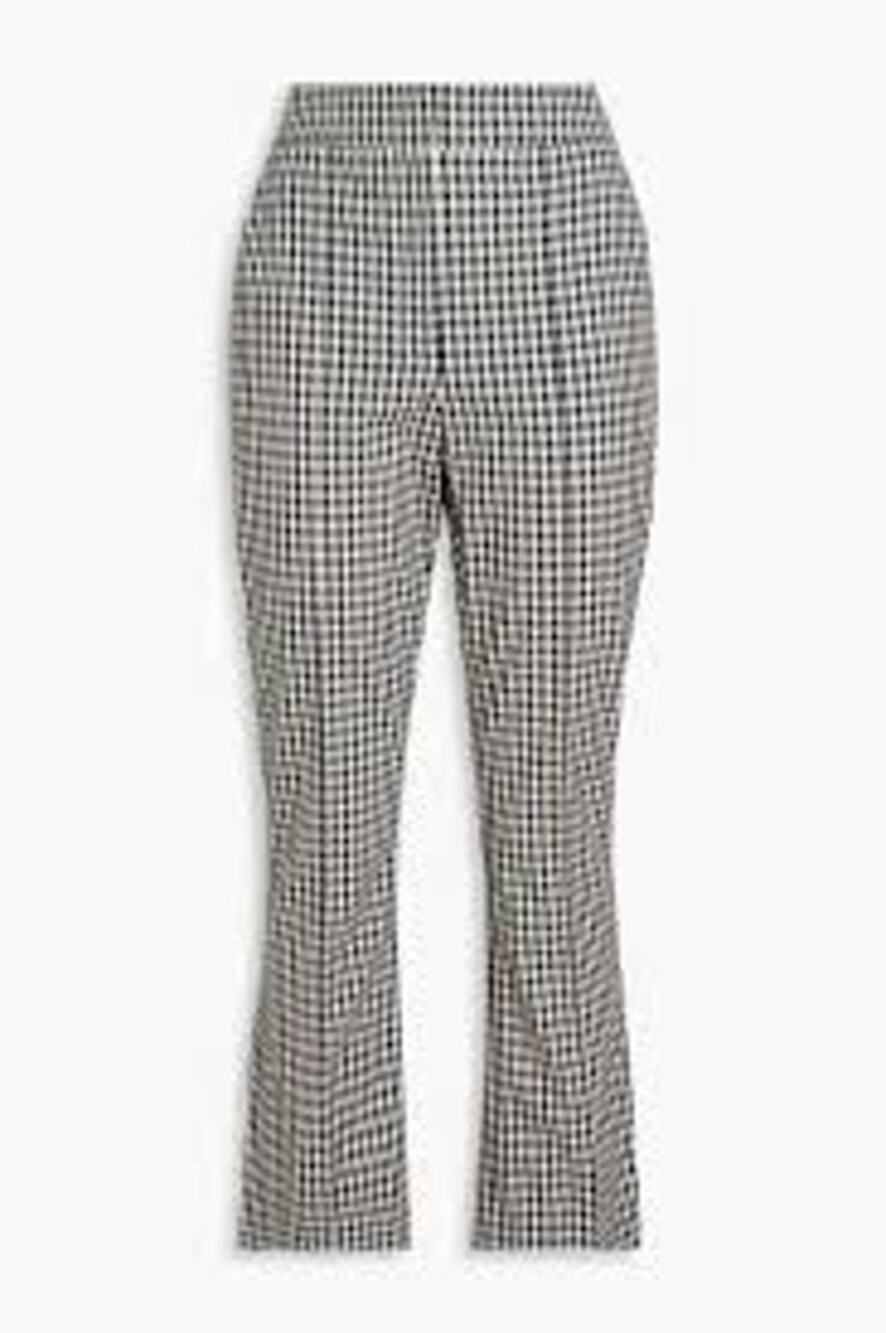 Veronica Beard Black Cream Gingham "Arte de Prince of Wales" Straight Pants sz 6